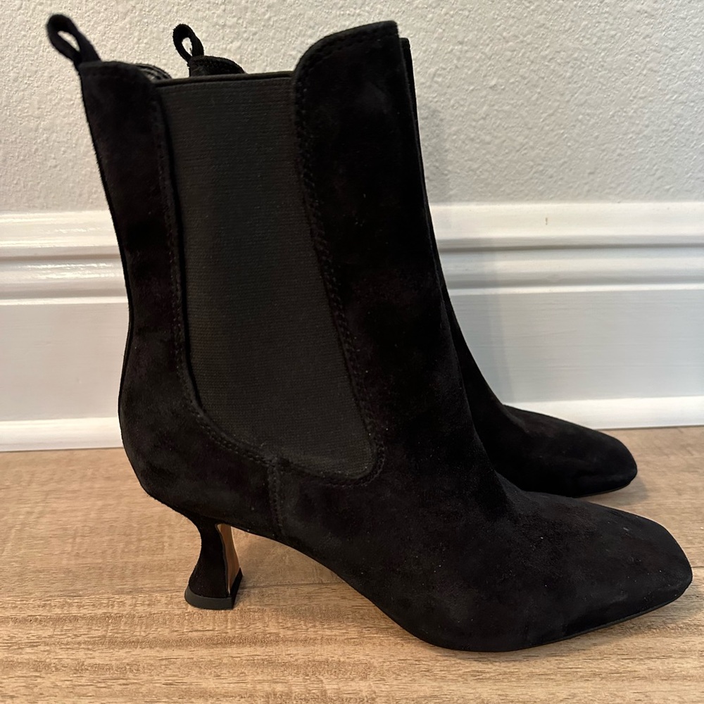 Sam Edelman Black Suede Heeled Boots